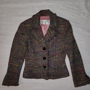 Trina Turk | Tweed Fringe Multi-Colored Blazer